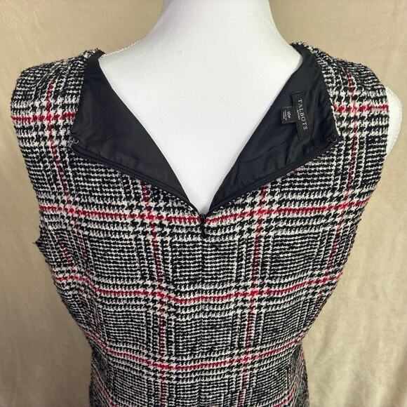 Christmas Holiday party dress Talbots Houndstooth Wool Blend Sleeveless 10p Dres - Picture 4 of 16